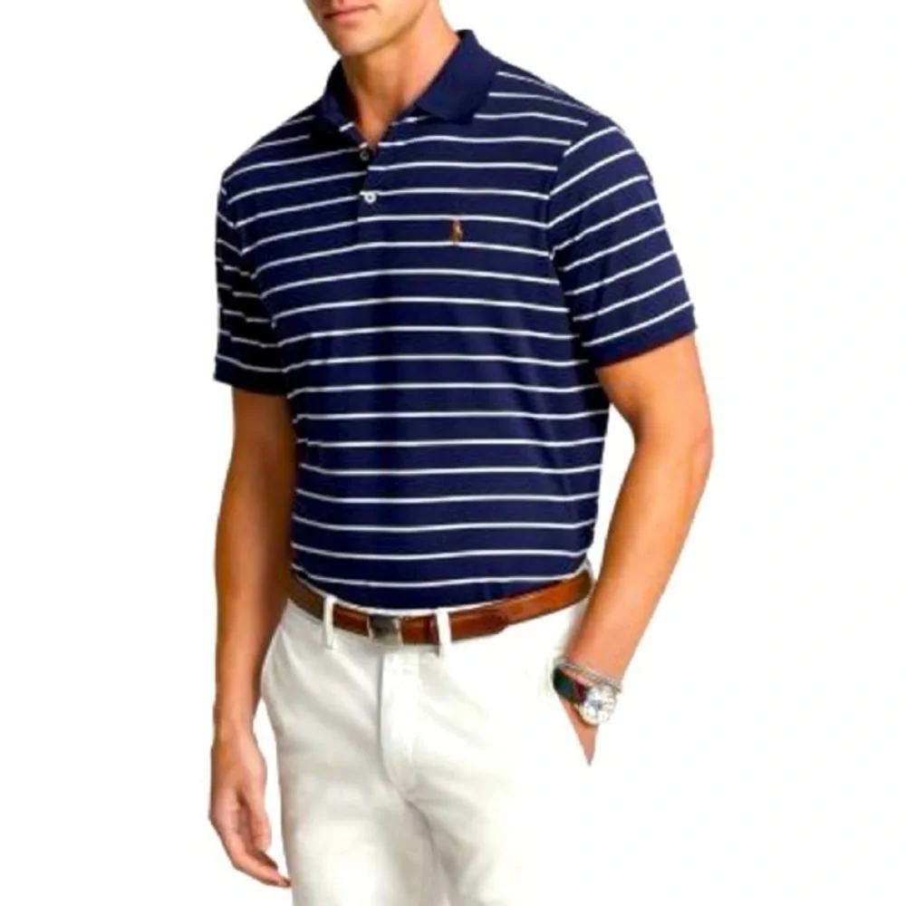 Polo Ralph Lauren Men’s Classic Fit Blue White Striped Polo Shirt XL